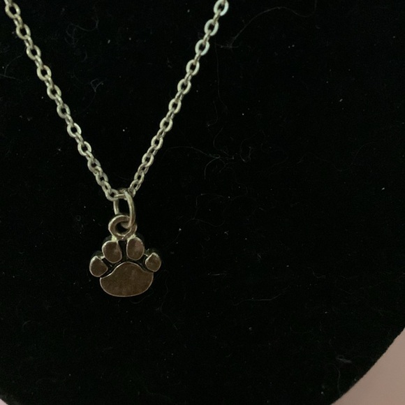 Necklace paw print signed Thailand 18” - Picture 2 of 5